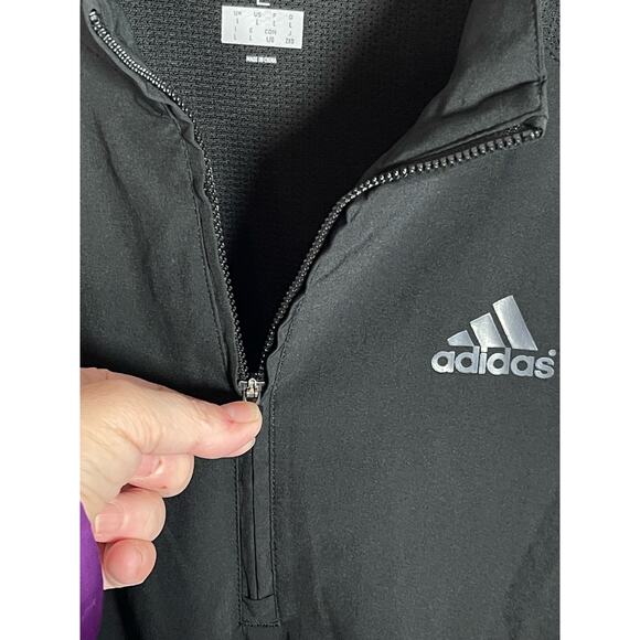 Adidas Quarter Zip Black Long Sleeve Shirt Reflective  Men's Size Large - Picture 7 of 13
